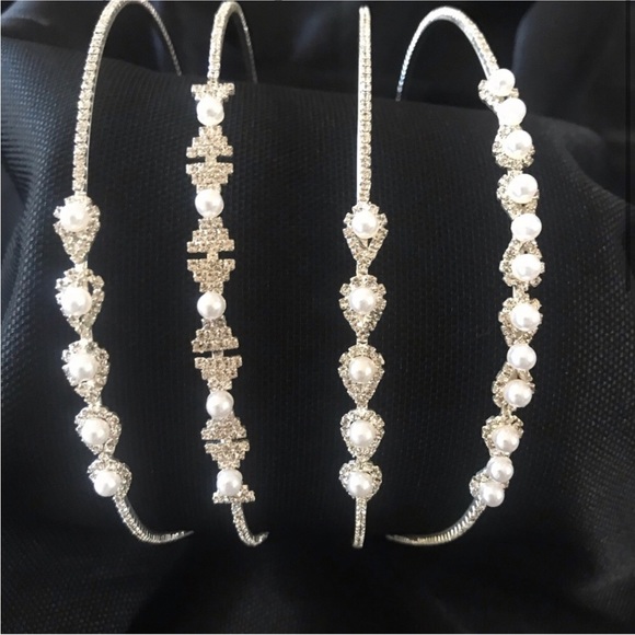 Bundle of 4 New Girls Pearl Headband - Picture 1 of 7